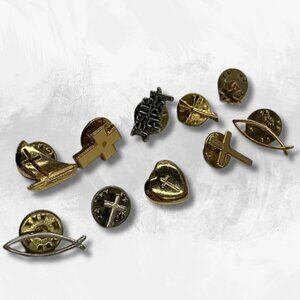 Vintage Religious Lapel Pin Set of 10